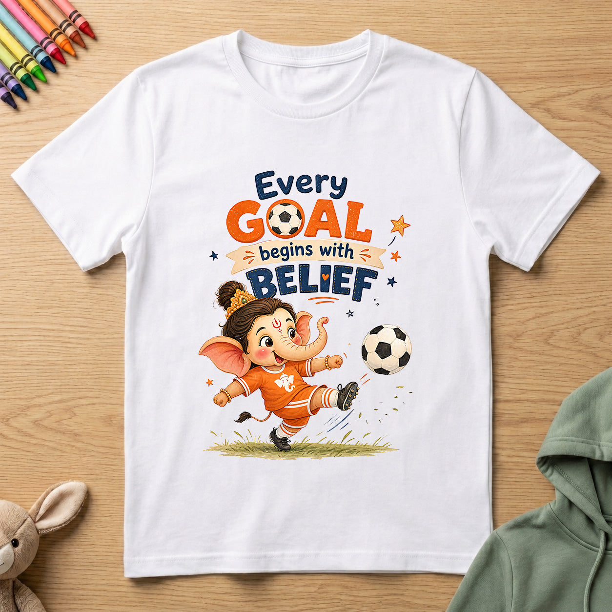 Ganesha Football - Kids Crew Neck T-Shirt