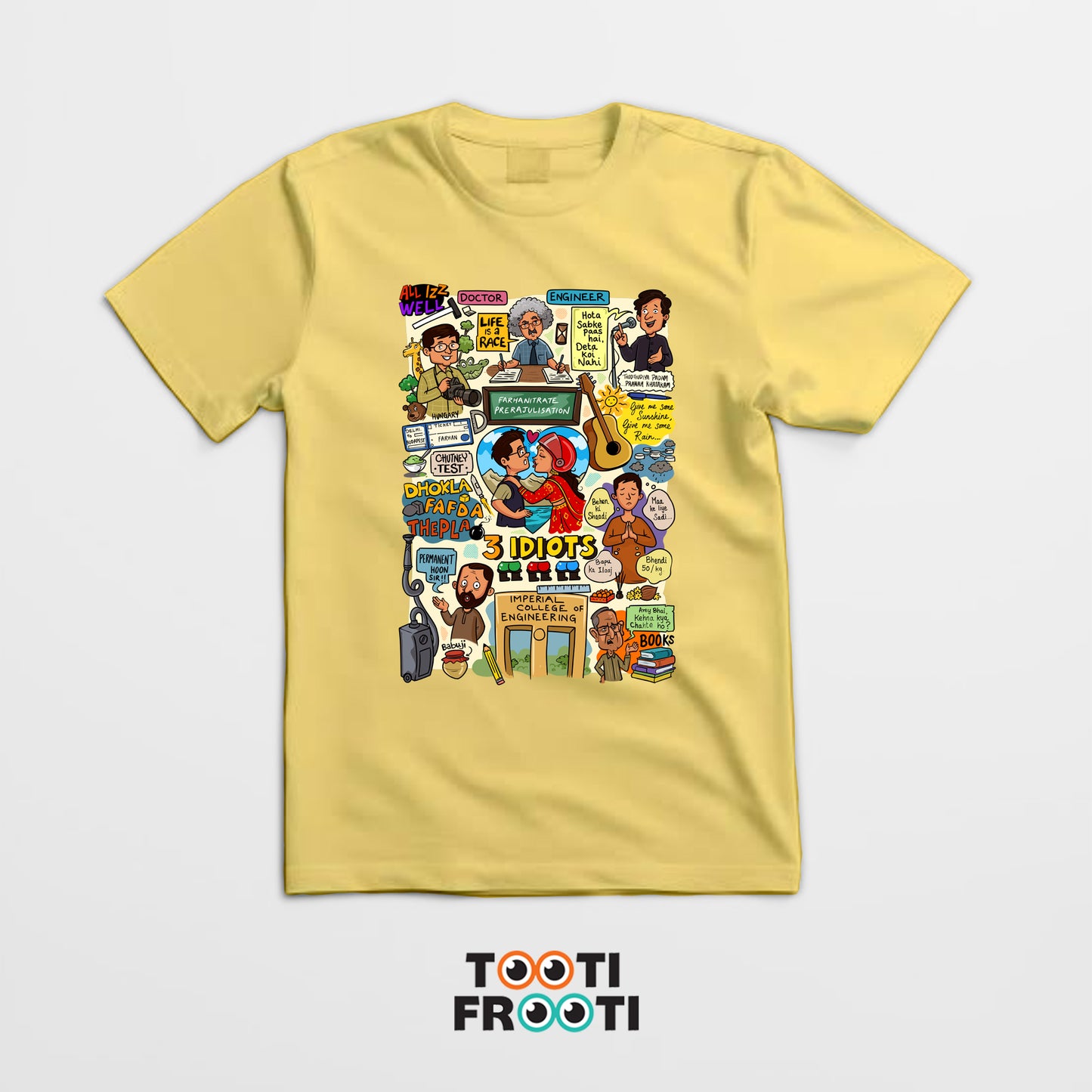 3 idiots Doodle Mashup - Unisex Classic Crew T-Shirt
