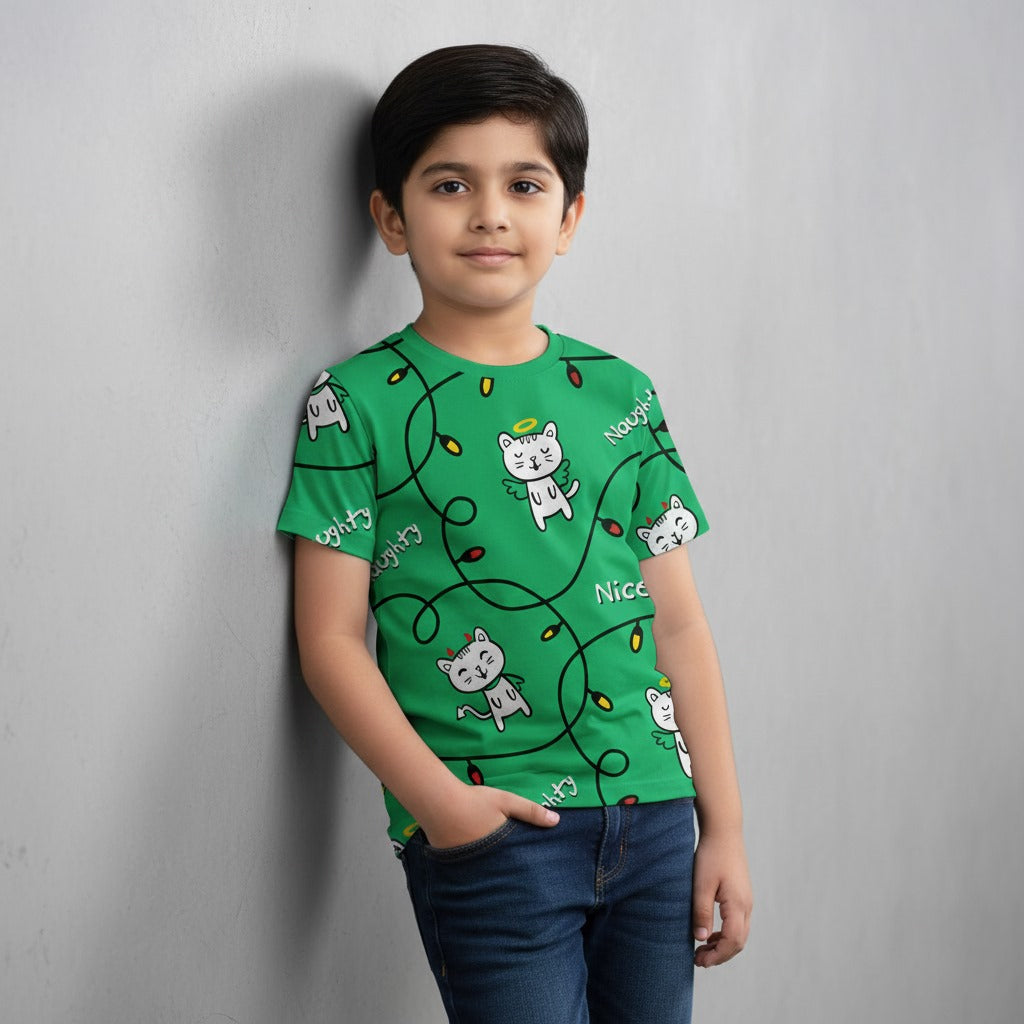 Naughty and Nice - Kids AOP T-Shirt