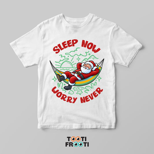 Sleep now, worry never - kids Crew Neck T-Shirt