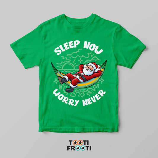 Sleep now, worry never - kids Crew Neck T-Shirt