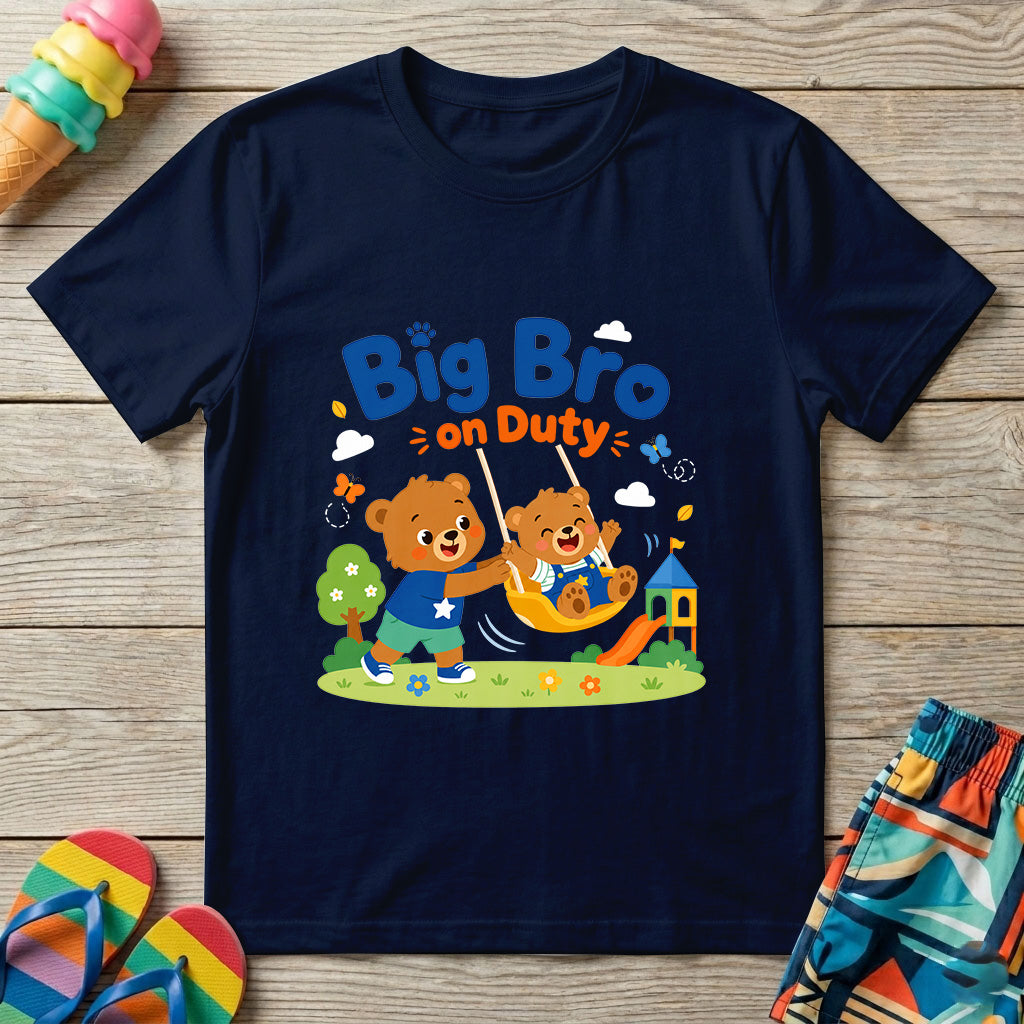 Big Bro on Duty - Kids Crew Neck T-Shirt