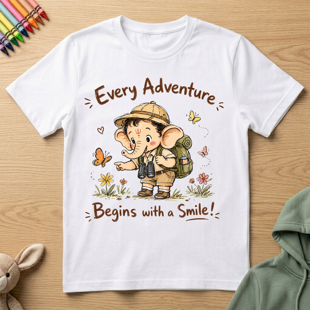 Ganesha Adventure - Kids Crew Neck T-Shirt