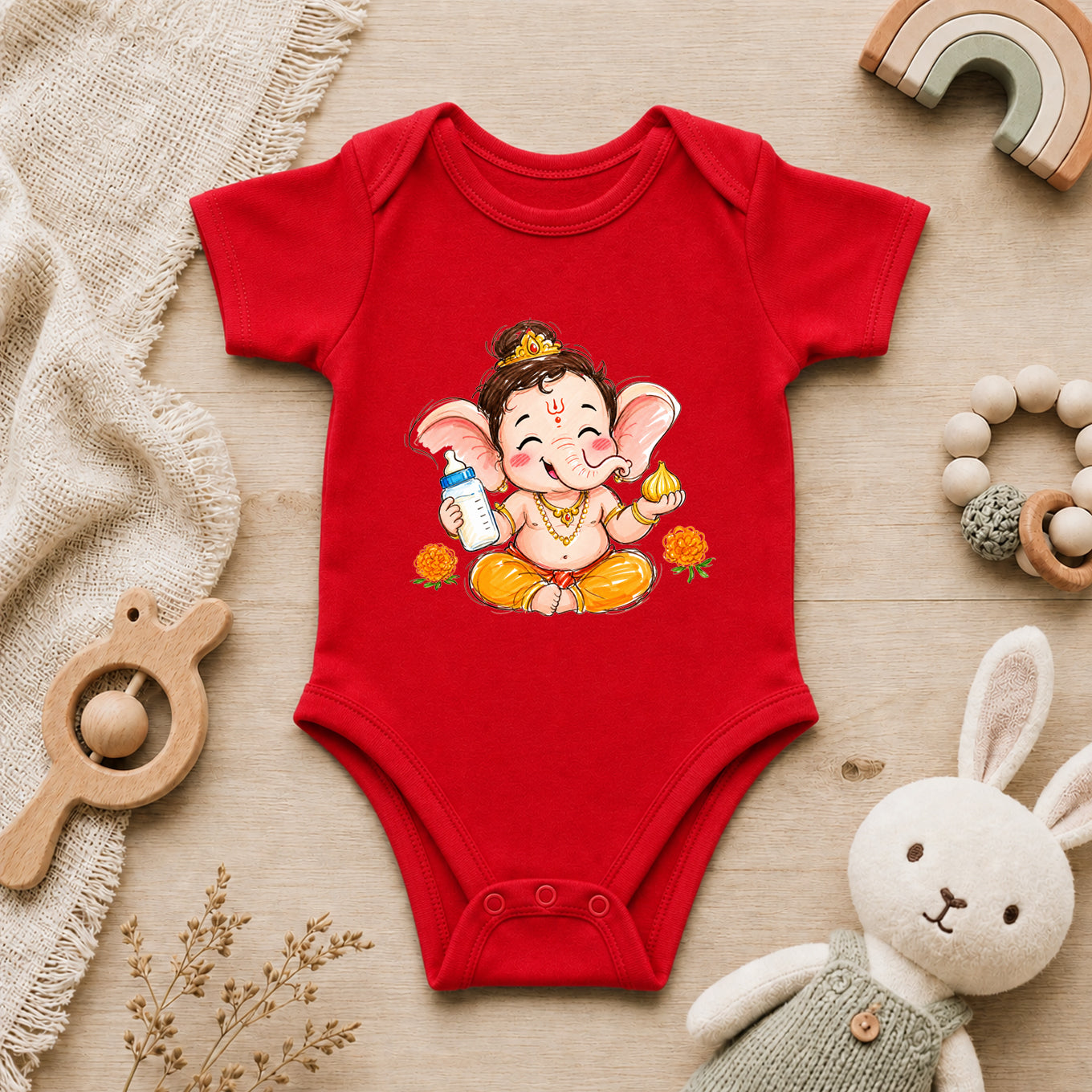 Ganesha - Modak and Milk - Kids Rompers