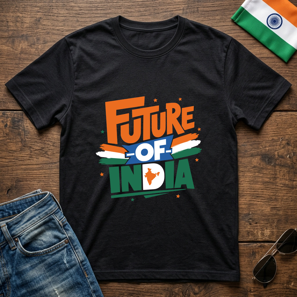 Future of India - Kids Crew Neck T-Shirt