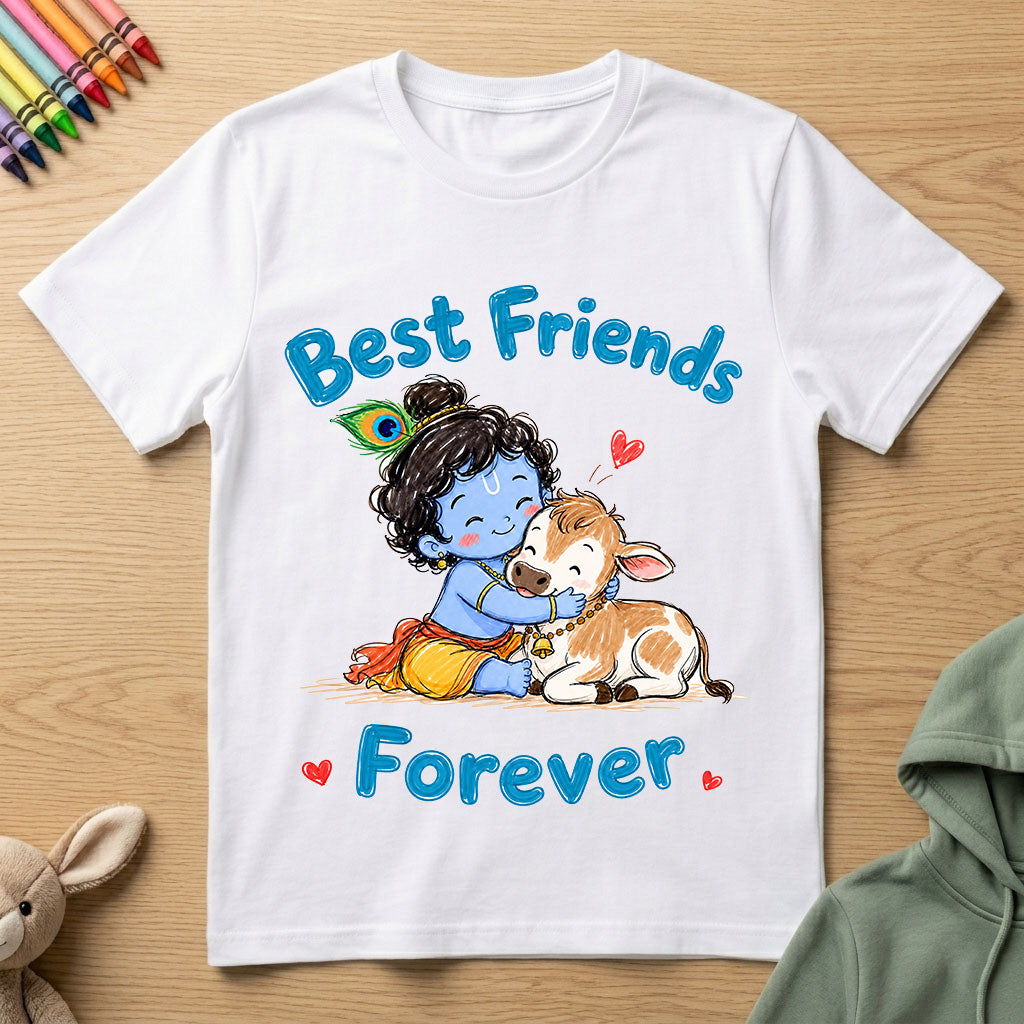 Krishna - BFF - Kids Crew Neck T-Shirt