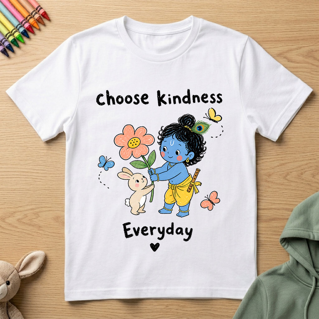 Krishna Choose Kindness - Kids Crew Neck T-Shirt