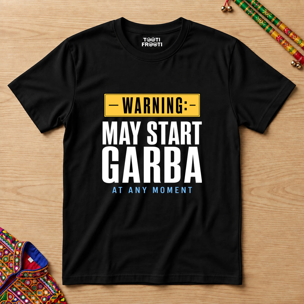 Warning, May start Garba - Unisex Classic Crew T-Shirt