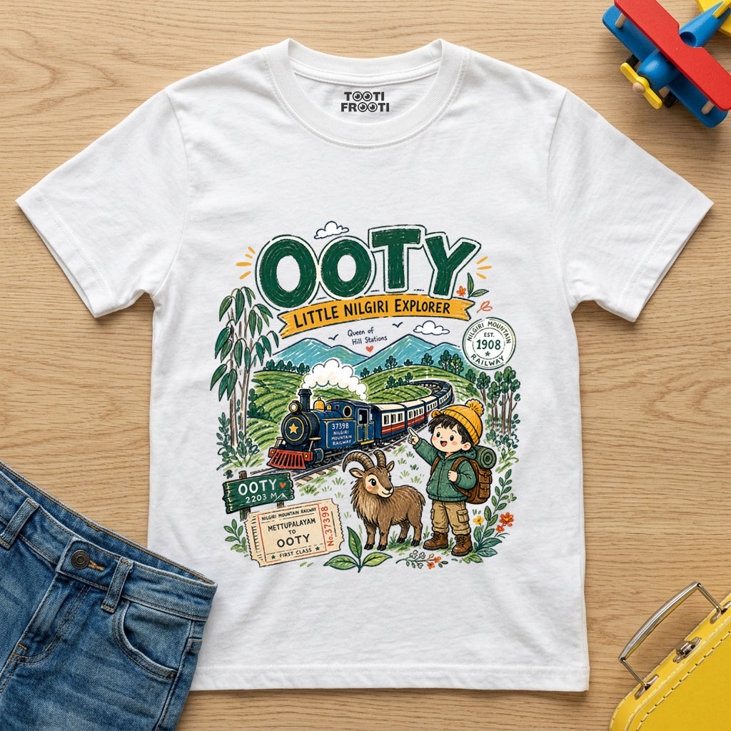 Ooty - Nilgiri Explorer - Kids Crew Neck T-Shirt