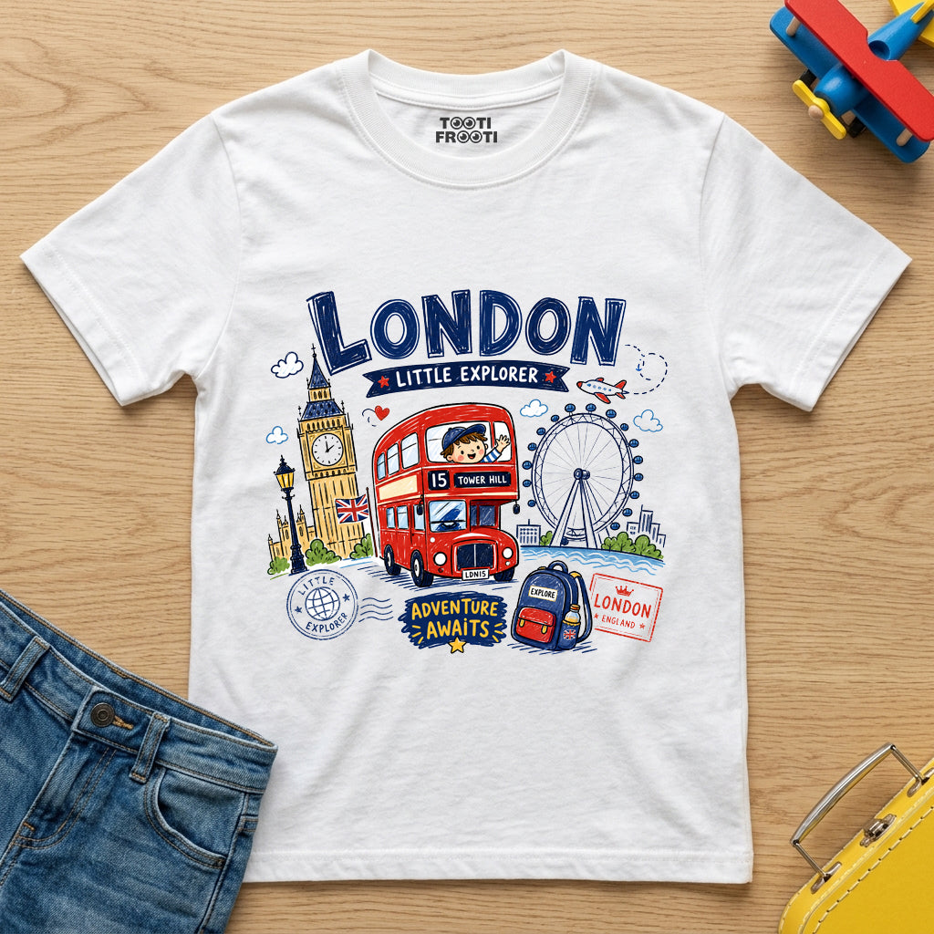 London Little Explorer - Kids Boy's Crew Neck T-Shirt