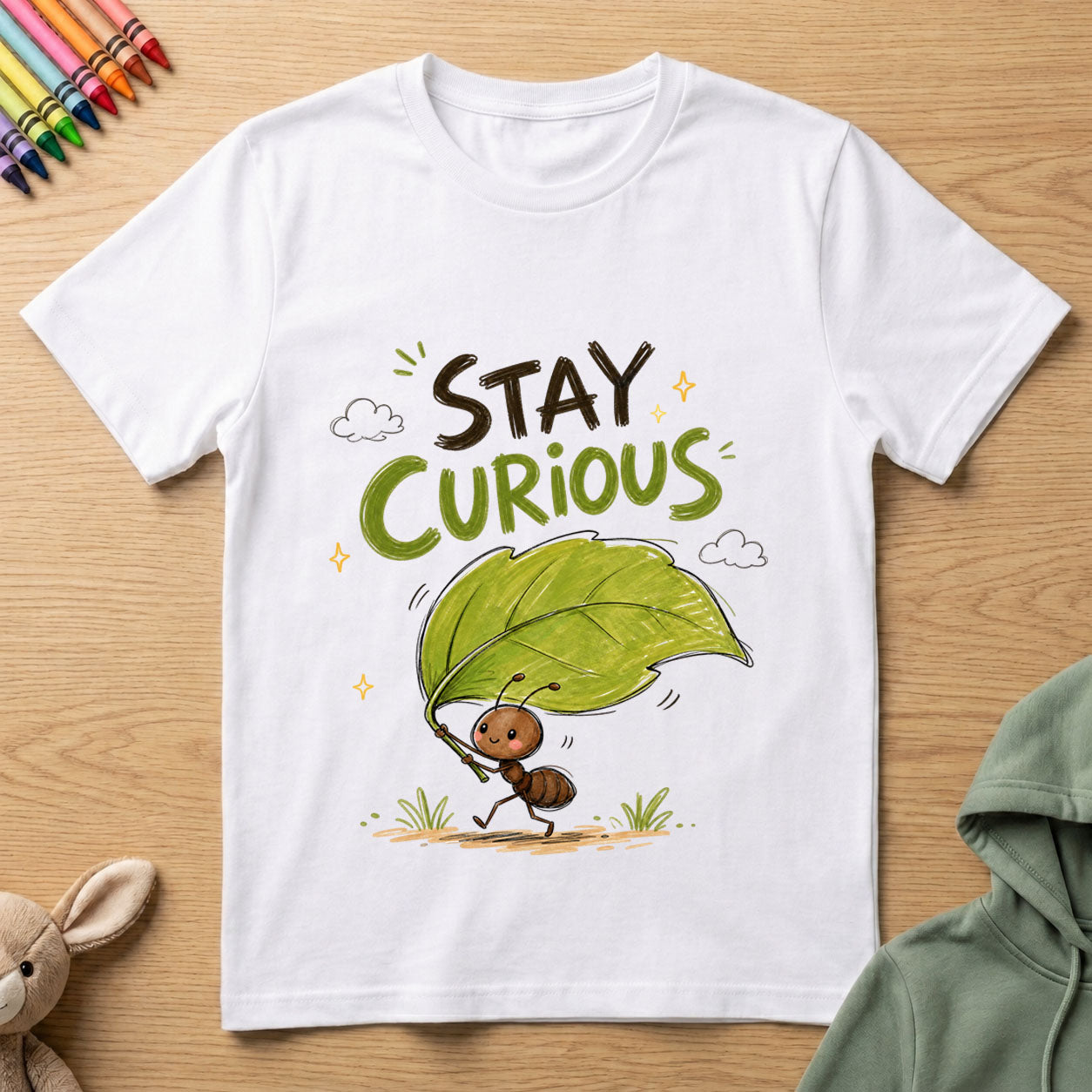 Stay Curious - Kids Crew Neck T-Shirt
