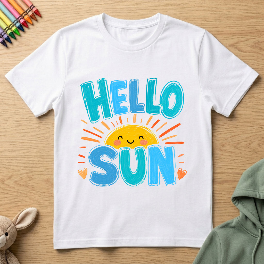 Hello Sun - Kids Crew Neck T-Shirt