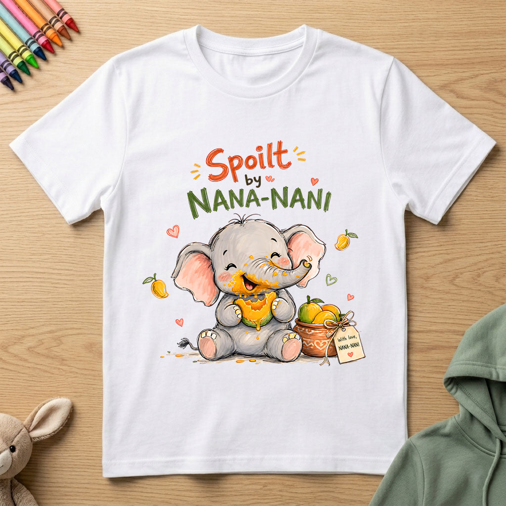 Spoilt by Nana-Nani - Kids Crew Neck T-Shirt