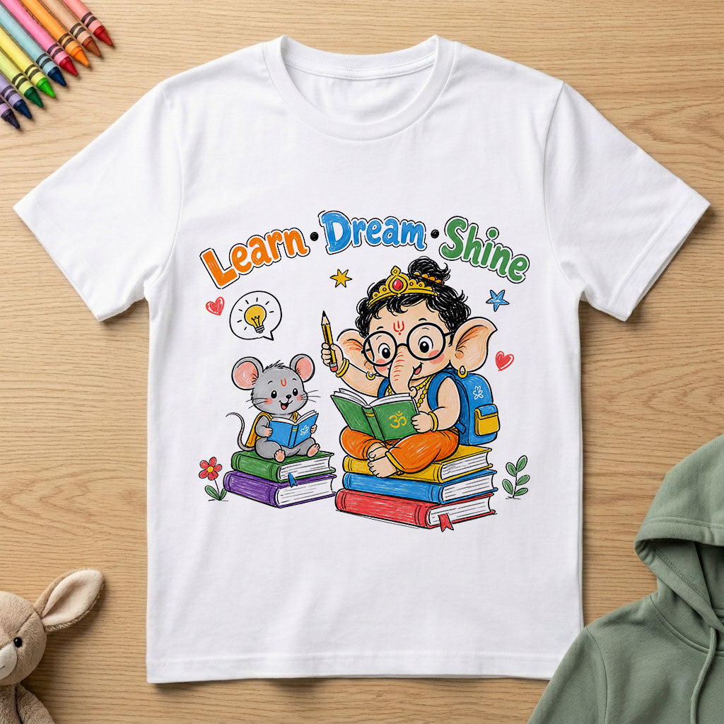 Ganesha Scholar - Kids Crew Neck T-Shirt