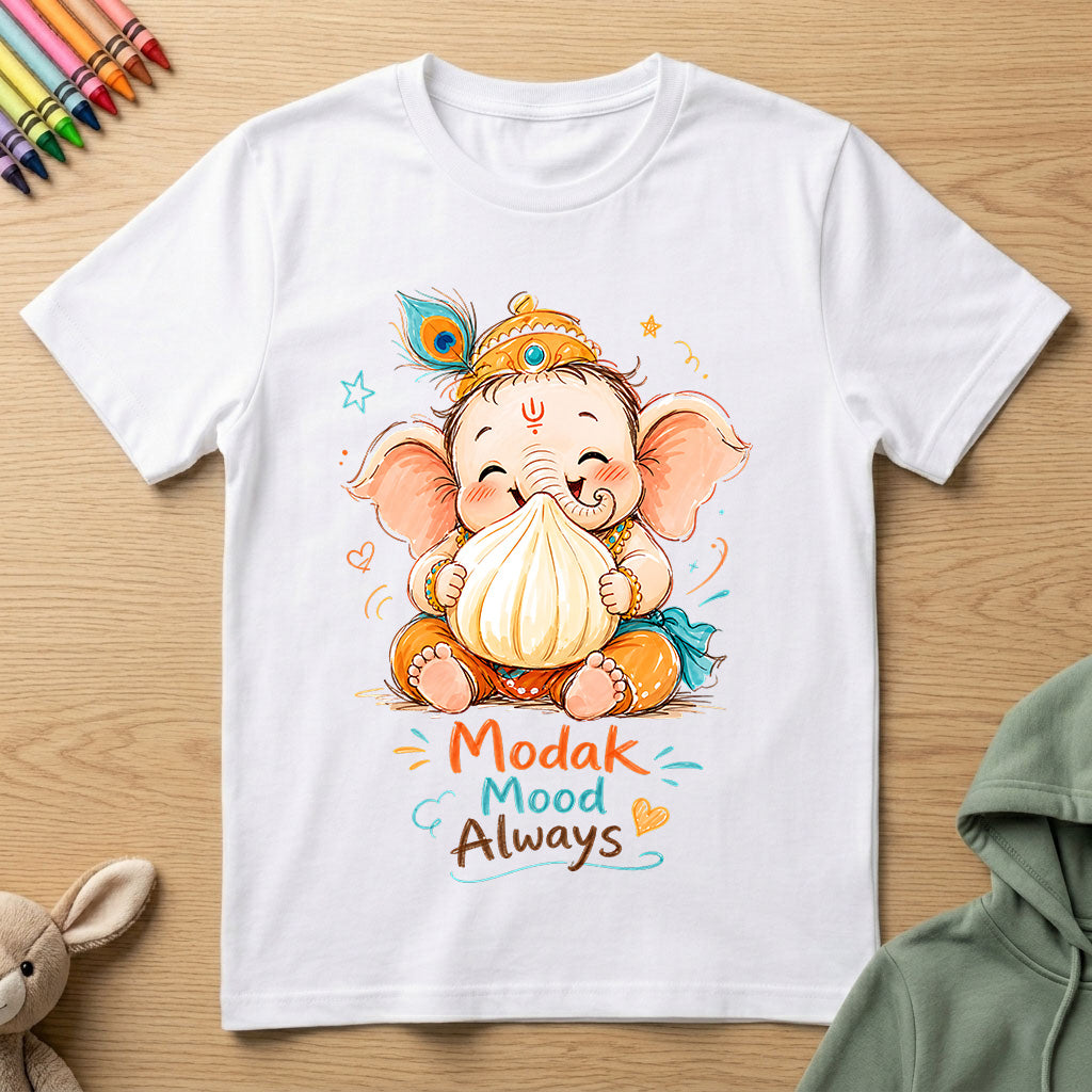 Modak Mood - Kids Crew Neck T-Shirt