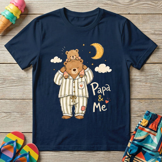 Papa and Me - Bedtime - Kids Crew Neck T-Shirt