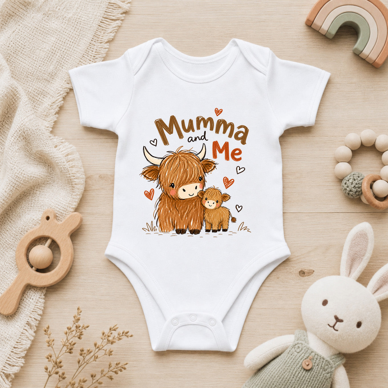 Mumma and me Highland Cow - Kids Rompers