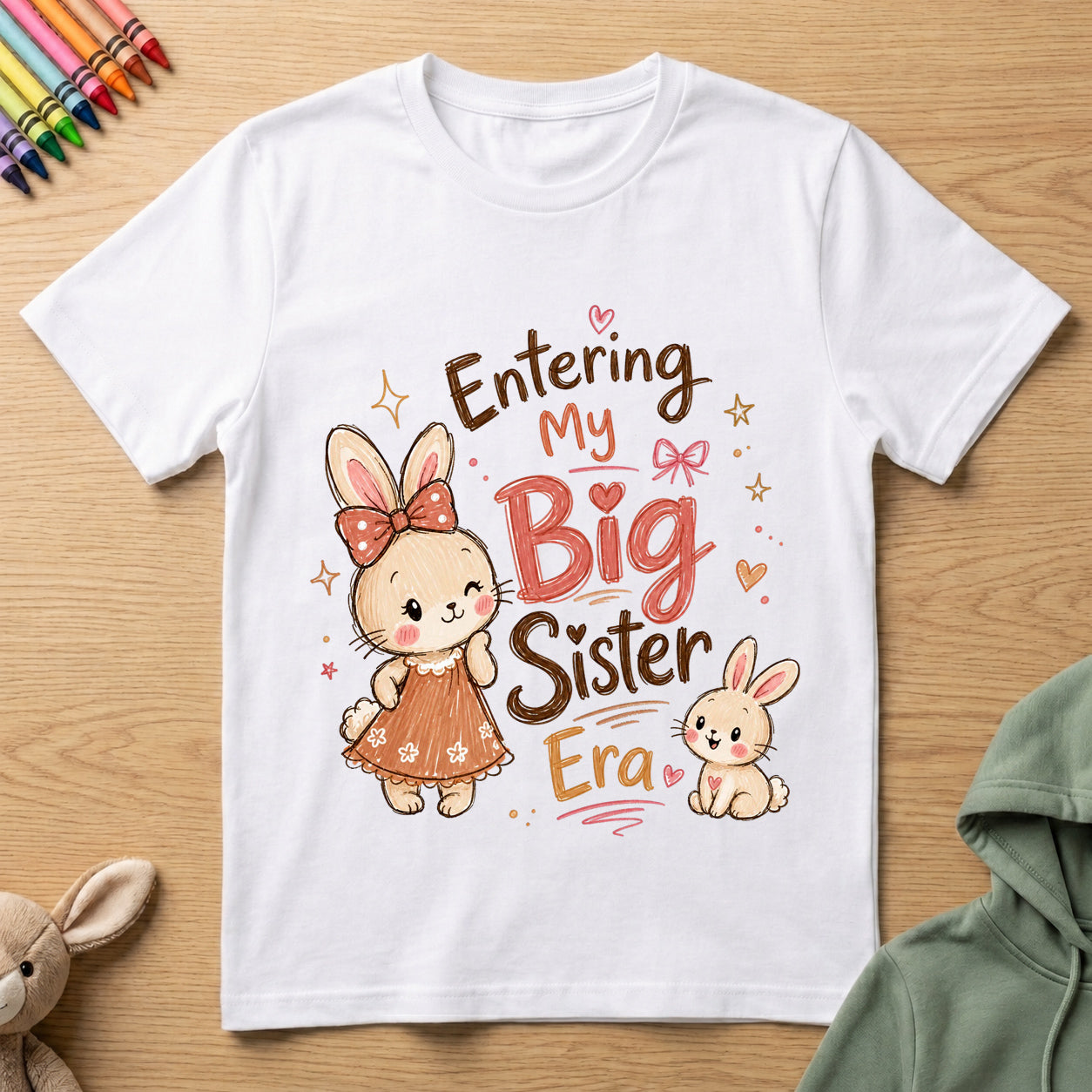 Entering My Big Sister Era - Kids Crew Neck T-Shirt