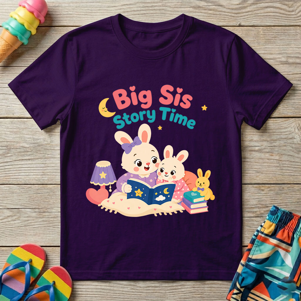 Big Sis Story Time - Kids Crew Neck T-Shirt