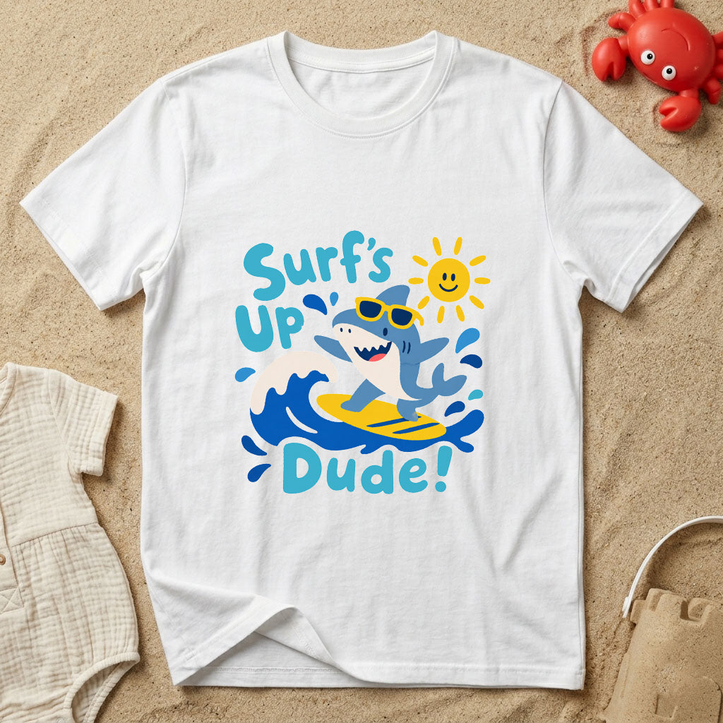 Surfs up Dude - Kids Crew Neck T-Shirt