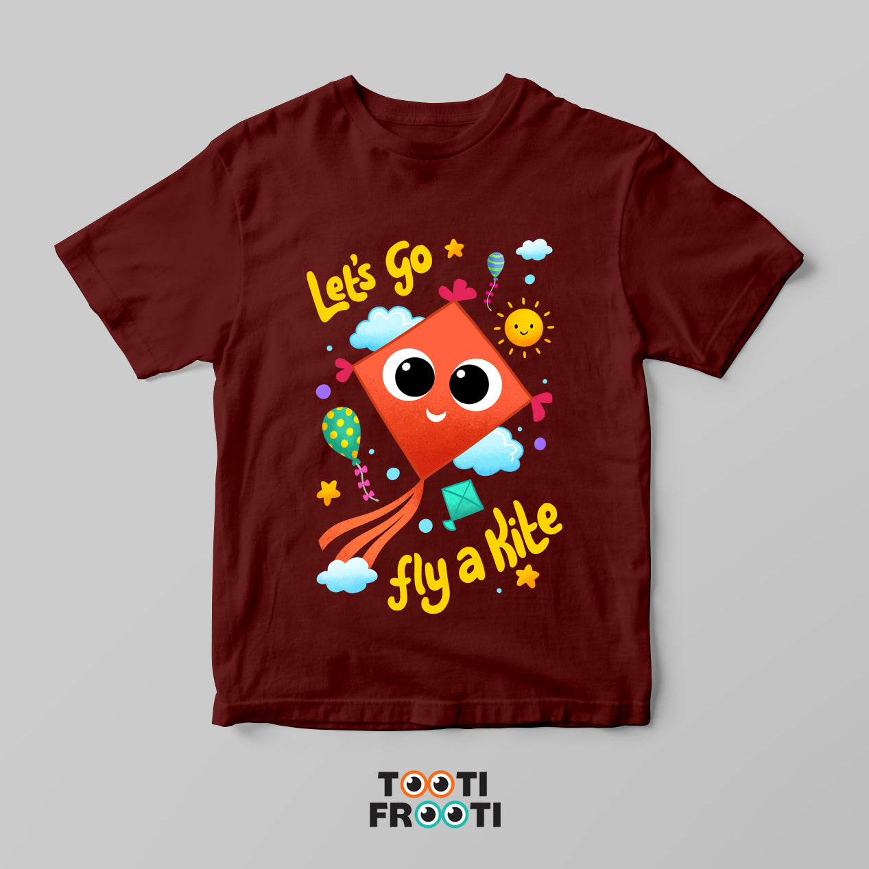 Let's go fly a kite - Kids Crew Neck T-Shirt