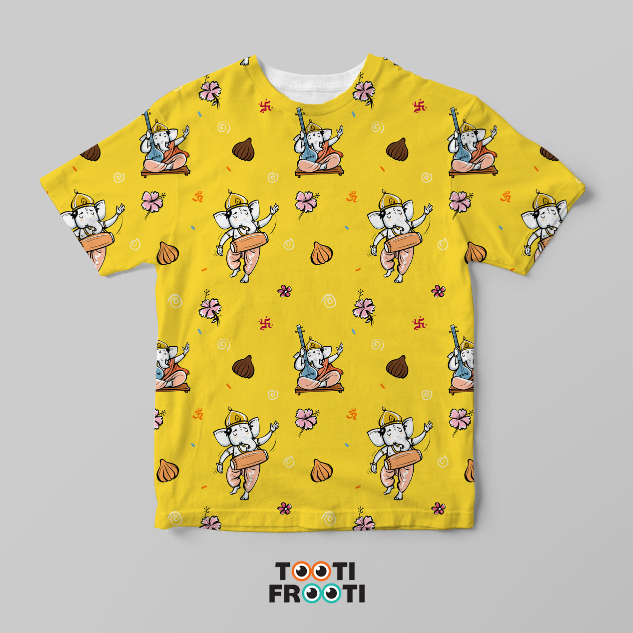 Ganesha Music Yellow - Kids AOP T-Shirt