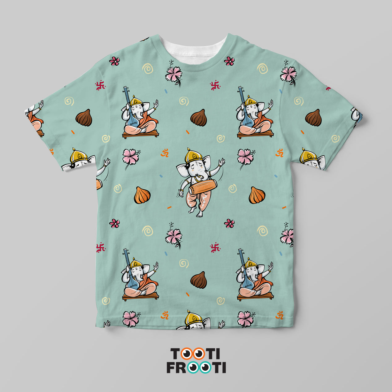 Ganesha music green - Kids AOP T-Shirt