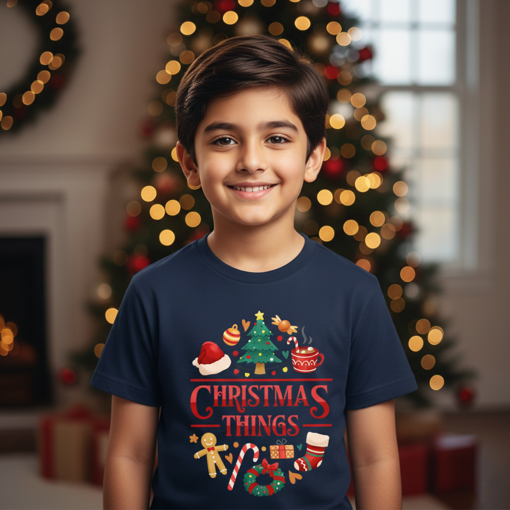 Christmas Things - Kids Crew Neck T-Shirt