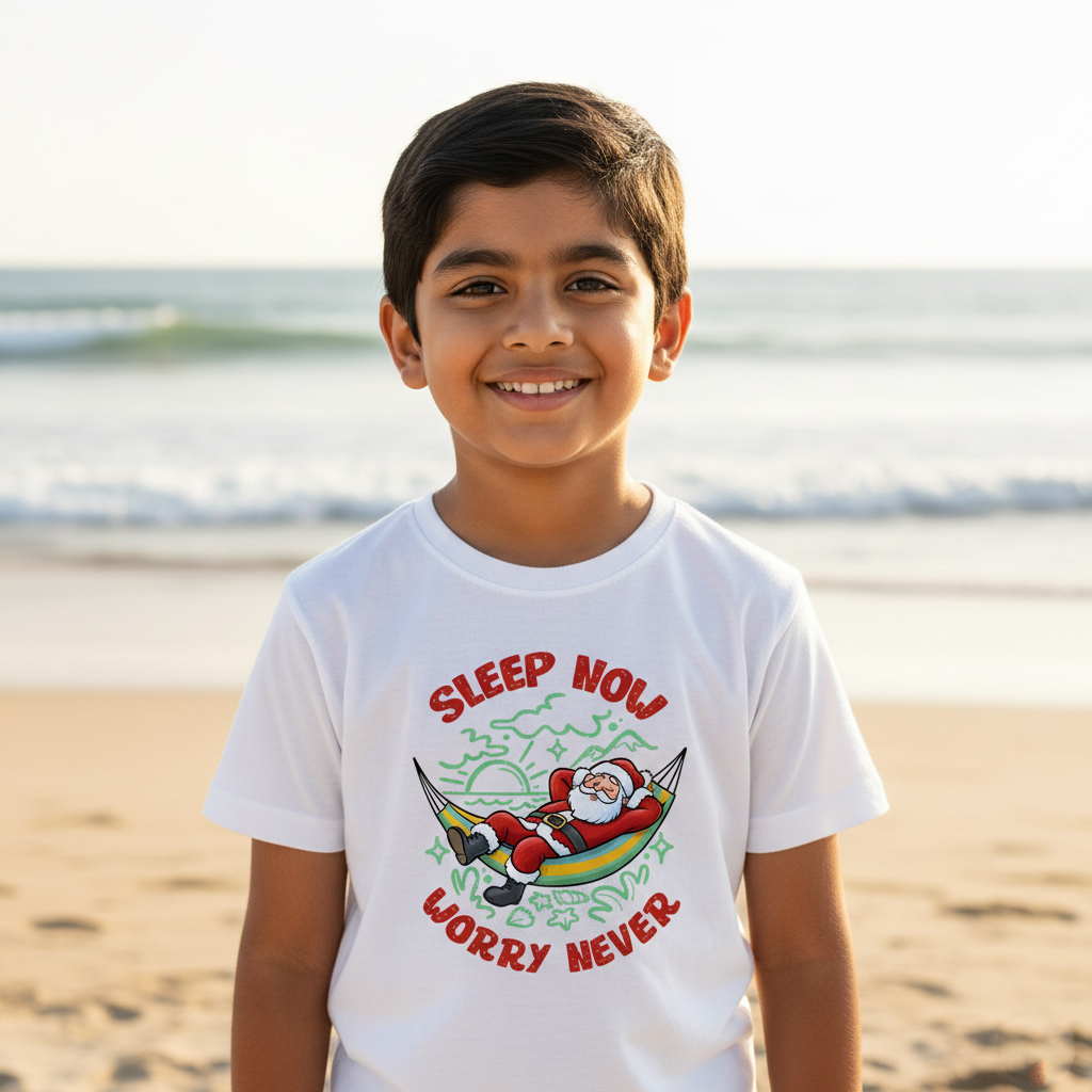 Sleep now, worry never - kids Crew Neck T-Shirt