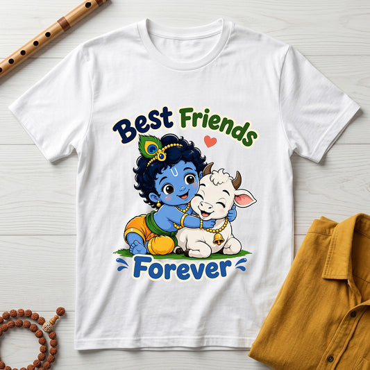 Krishna Best Friends Forever - Kids Crew Neck T-Shirt