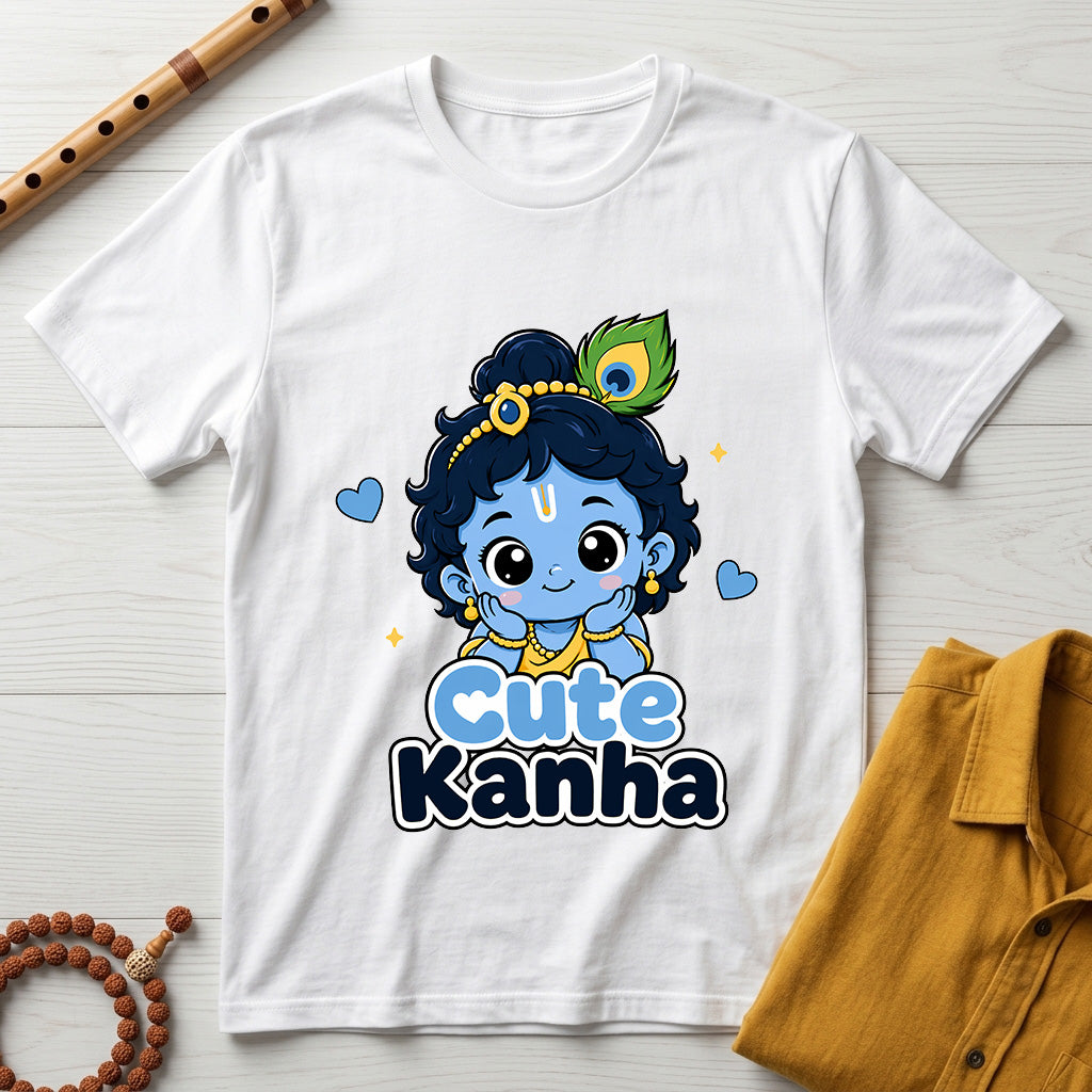 Cute Kanha - Kids Crew Neck T-Shirt