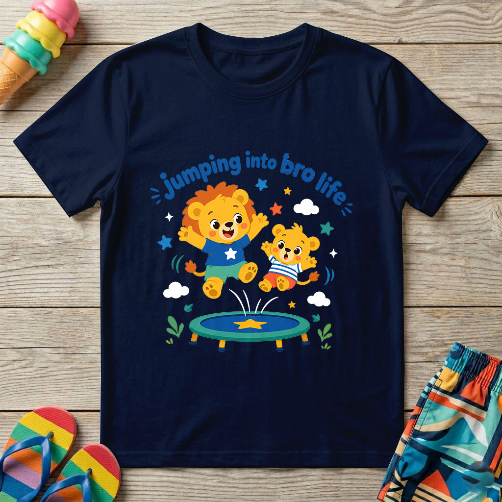 Jumping into Bro Life - Kids Crew Neck T-Shirt