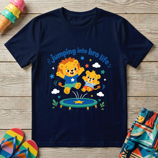 Jumping into Bro Life - Kids Crew Neck T-Shirt