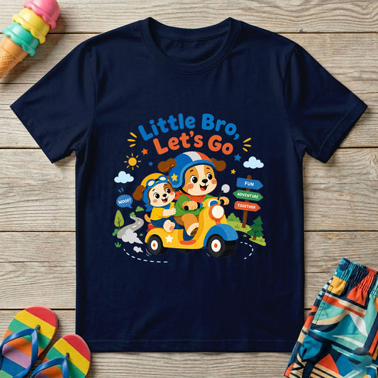 Little bro Let's go - Kids Crew Neck T-Shirt