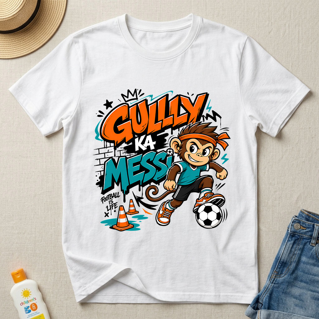 Gully Ka Messi - Kids Crew Neck T-Shirt