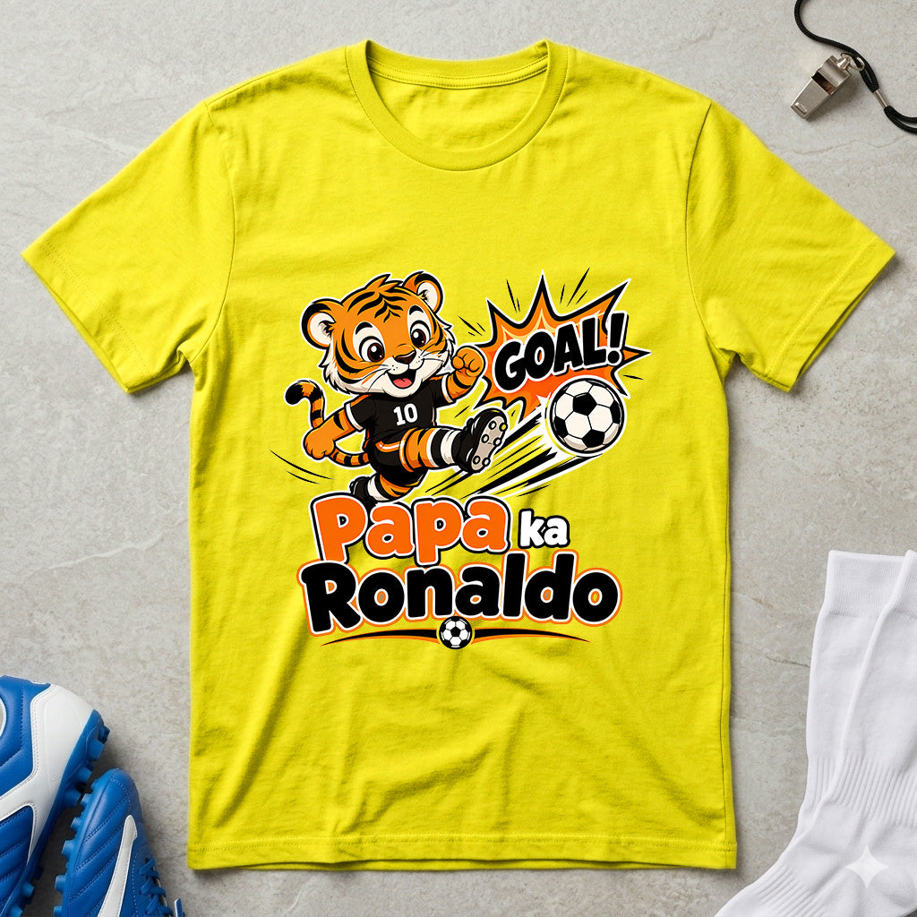 Papa Ka Ronaldo - Kids Crew Neck T-Shirt