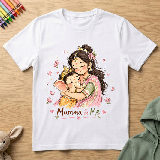 Mumma and Me - Baby Ganesha 2 - Kids Crew Neck T-Shirt
