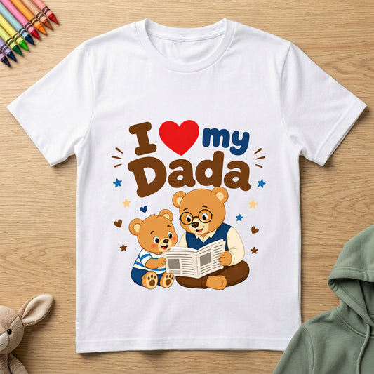 I Love My Dada - Kids Crew Neck T-Shirt