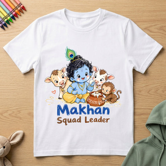 Makhan Squad Leader - Kids Crew Neck T-Shirt
