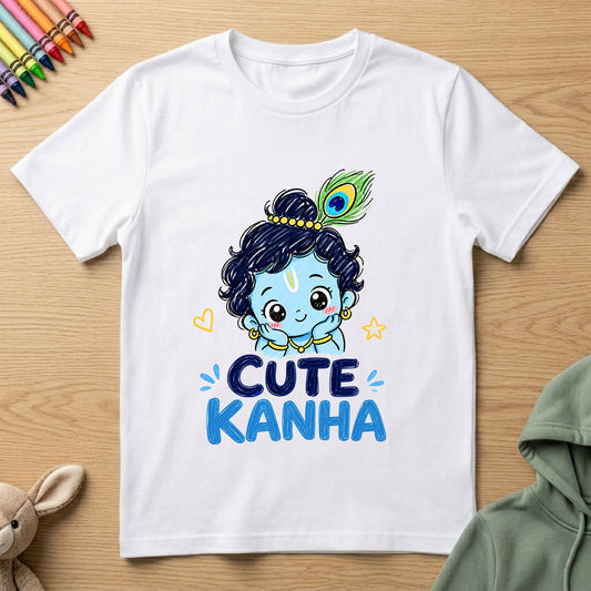 Cute Kanha - Kids Crew Neck T-Shirt