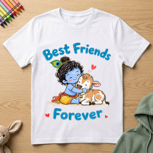 Krishna - BFF - Kids Crew Neck T-Shirt