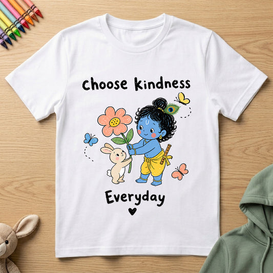 Krishna Choose Kindness - Kids Crew Neck T-Shirt