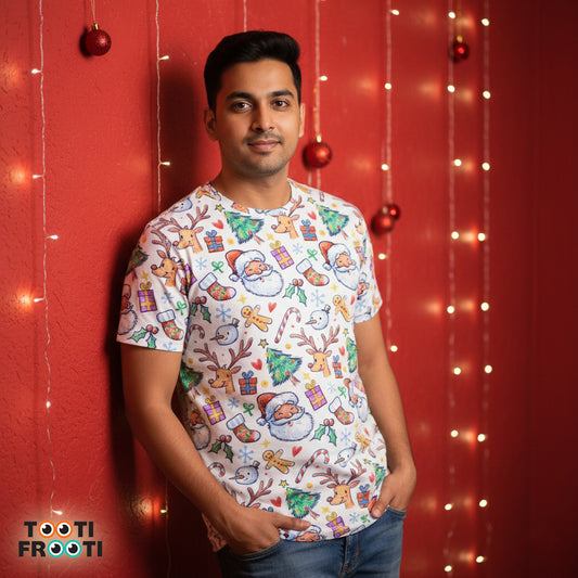 Christmas Doodles - Unisex AOP T-Shirt