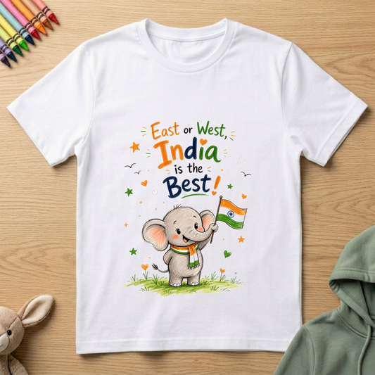 East or West India is the best - Kids Crew Neck T-Shirt