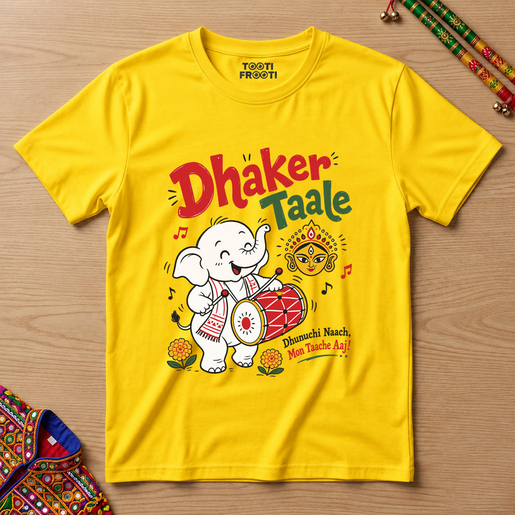 Dhaker Taale - Kids Crew Neck T-Shirt