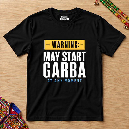 Warning, May start Garba - Unisex Classic Crew T-Shirt