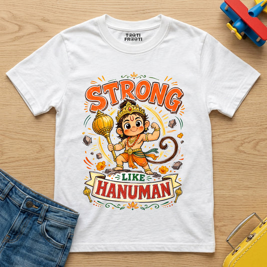 Strong Like Hanuman - Kids Crew Neck T-Shirt