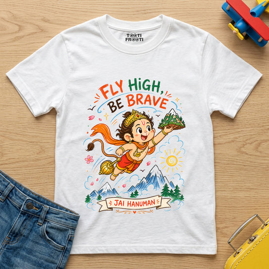 Hanuman Fly High - Kids Crew Neck T-Shirt