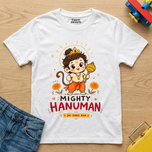 Mighty Hanuman - Kids Crew Neck T-Shirt