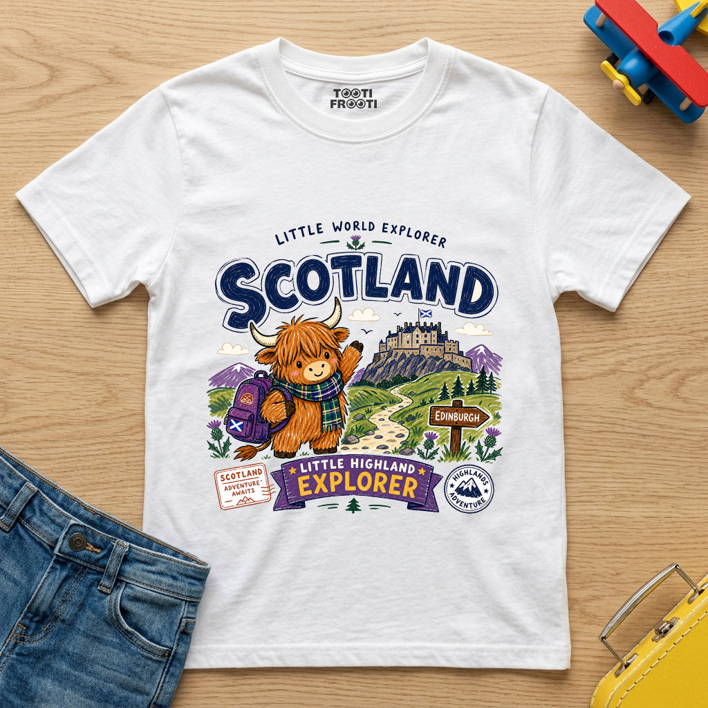 Scotland Explorer - Kids Crew Neck T-Shirt